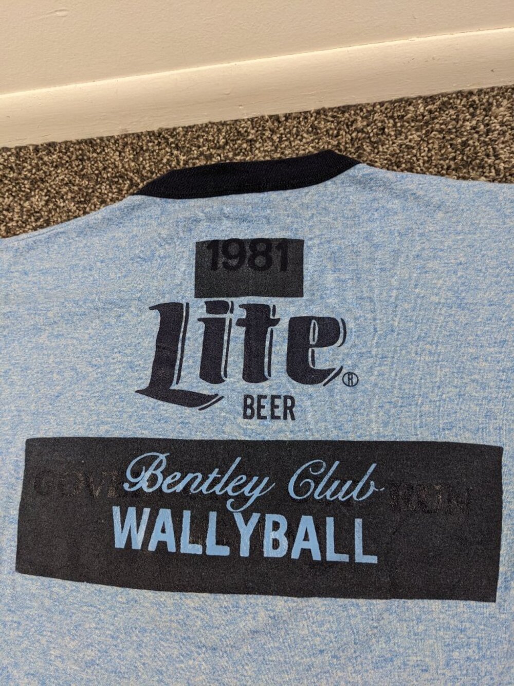 Vintage 80s Miller Lite T-Shirt Russell Athletic Ringer Mens Large (Fits Medium)